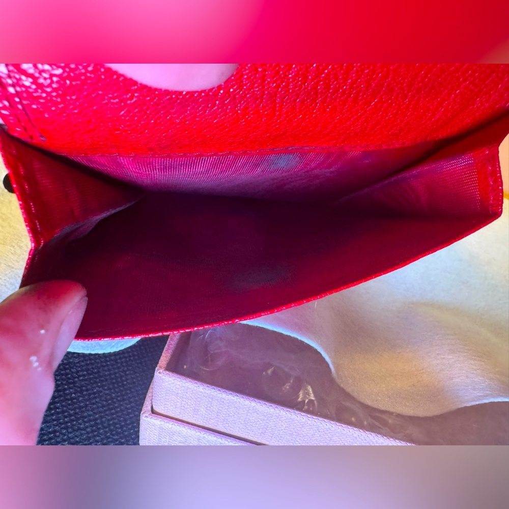 Miu Miu Pink LOVE Pebble Leather Wallet Discontinued Valentine Capsule - Picture 4 of 10